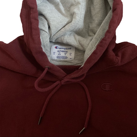 BURGUNDY/MAROON CHAMPION REVERSE WEAVE HOODIE - Picture 2 of 2